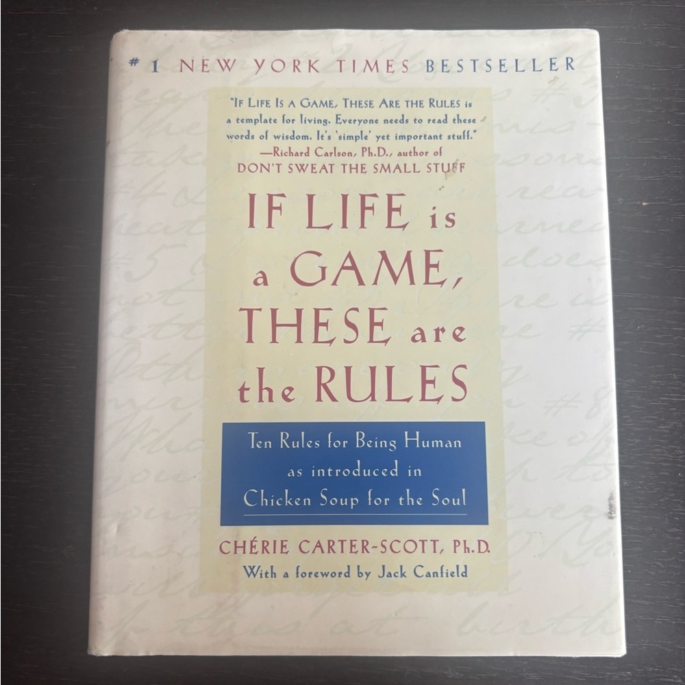 3/$20 If Life is a Game, These are the Rules Book